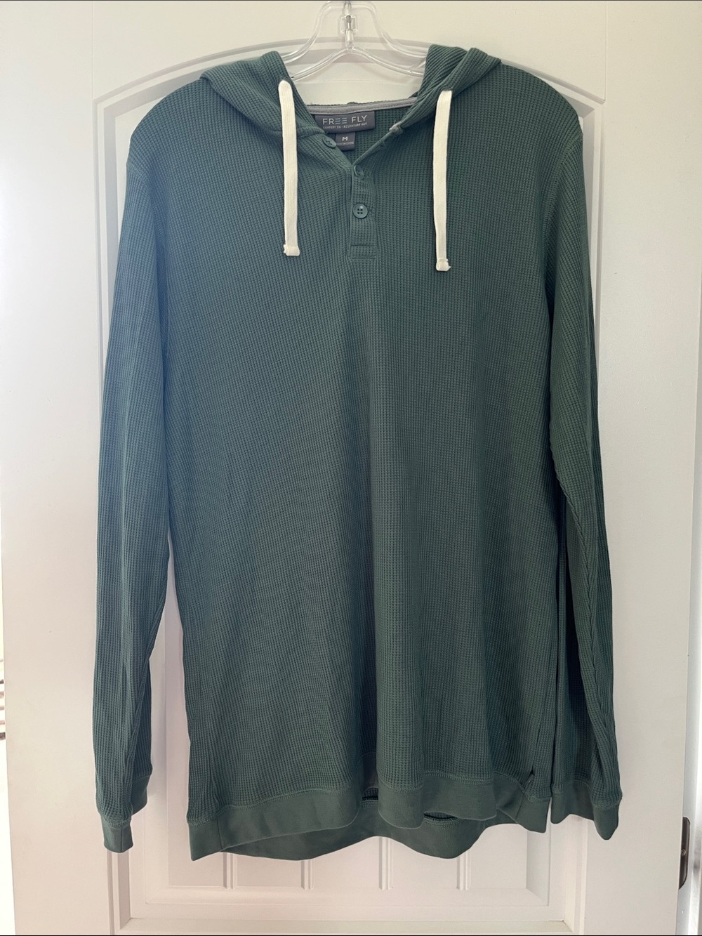 Free Fly waffle Henley hoodie
